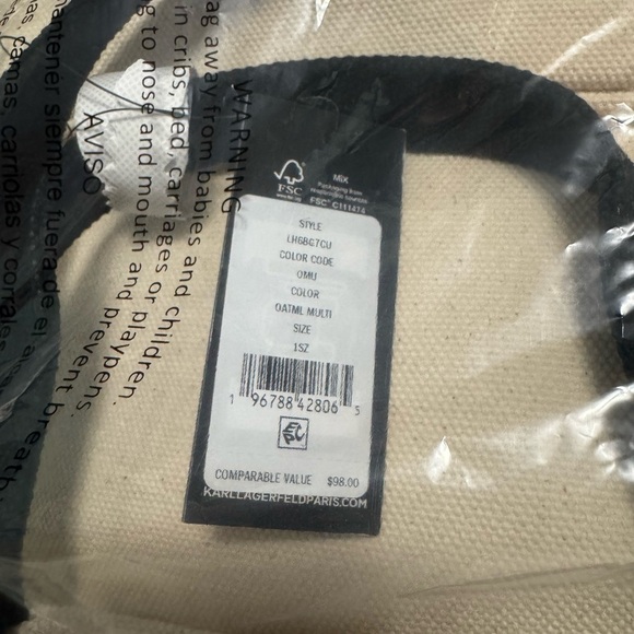 Karl Lagerfeld Paris Embroidered large tote - Picture 2 of 3